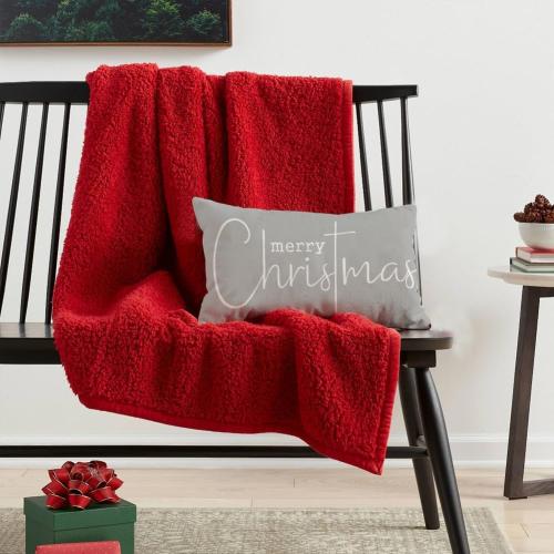 RABUSOFA Christmas Pillow Covers 12x20 Inch,Merry Christmas Quote Decorations Winter Decorative Throw Pillow Cases,Farmhouse Holiday Xmas Lumbar Cushion Covers for Home Couch Living Room Gray