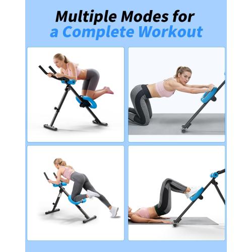 AB Machine Ab Workout Equipment, Adjustable Ab Trainer Machine for Abs Workout at Home Gym, Foldable, Knee Protection