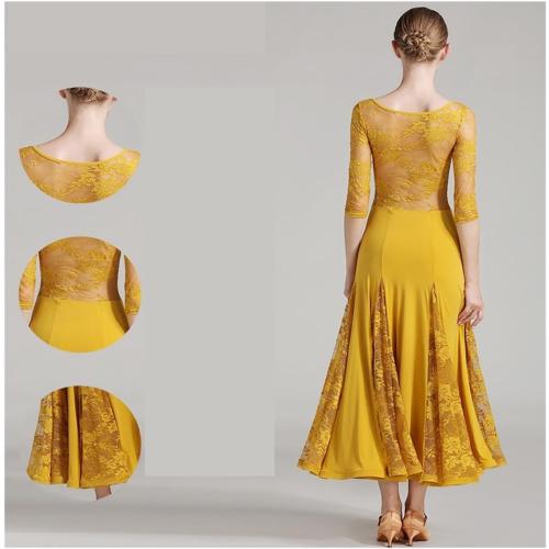 Size S Ballroom Dance Competition Dress Party Clothes Standard Women Modern Dance Performance Stage Wear