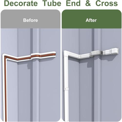 4 19.5Ft Mini Split Line Set Cover, Line Cover Kit for Mini Split and Central Air Conditioner