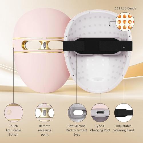 FSA LED Face Mask Light Therapy, Red Light Therapy for Face Wrinkle, Blue Light Therapy Mask for Face Acne, Rechargeable