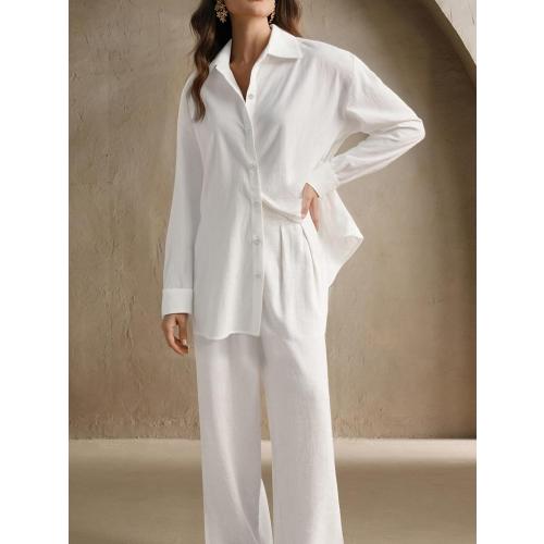 Women Medium Button Down Shirt Long Sleeve Solid Blouse Stretch Work Blouse Collared Casual Shirts for Business Office