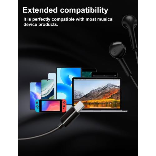MAS CARNEY USB C Headphones Wired for iPhone 17 Pro Max 16 15, Samsung S26