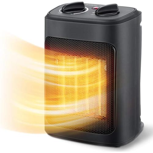 Space Heater, 1500W Electric Heaters Indoor Portable with Thermostat, PTC Fast Heating Ceramic Room Small Heater with Heating and Fan Modes for Bedroom, Office and Indoor Use