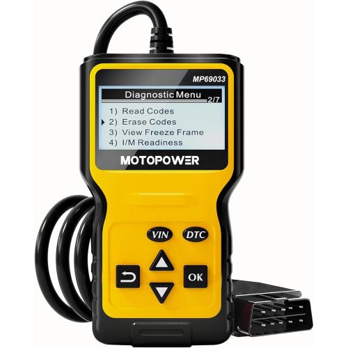 MOTOPOWER MP69033 Car OBD2 Scanner Code Reader Engine Fault Scanner CAN Diagnostic Scan Tool for All OBD II Protocol Cars Since 1996, Yellow