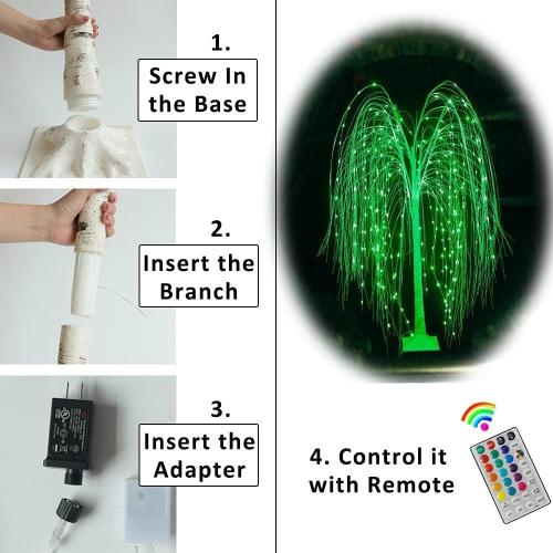 6Ft LED Lighted Tree Weeping Willow Tree Outdoor, 18 Colors Changing Light Up Willow Trees Remote Control for Indoor Outside Home Wedding Halloween Christmas Decorations