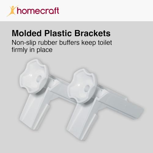 Homecraft Savanah Raised Toilet Seat, 2 High Elevated Toilet Seat Locks Onto Standard Toilets, Portable Assistance Commode Seat with Sturdy Brackets, Medical Aid for Elderly, Disabled, Limited Mobility