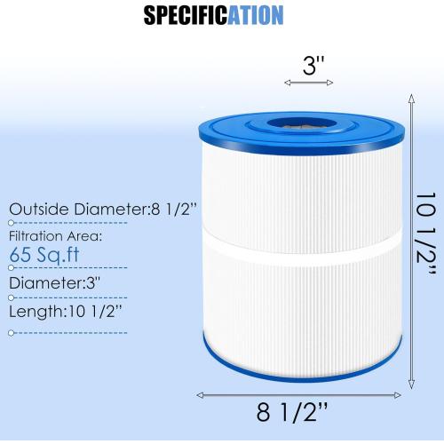 Replacement for PWK65 Hot Tub Filter Pleatco/Watkins 31114/ Unicel C-8465/ Filbur FC-3960/ Watkins 65/ Tiger River Caspian/Darlly 80651,71827,71828 Hot Spring Hot Tub Filter,65 sq. ft-1 Pack