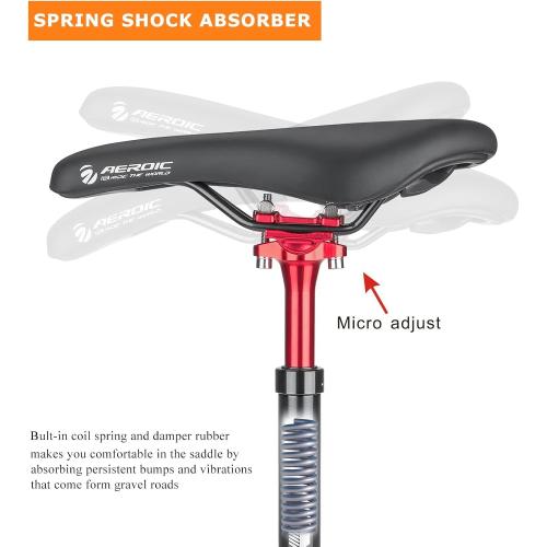 Suspension Seatpost for Bicycles - 27.2/30.9/31.6 X 400mm Shock Absorbing Bike Seatposts - Lightweight Aluminum Alloy Seat Post for Mountain Road Bike BMX eBike