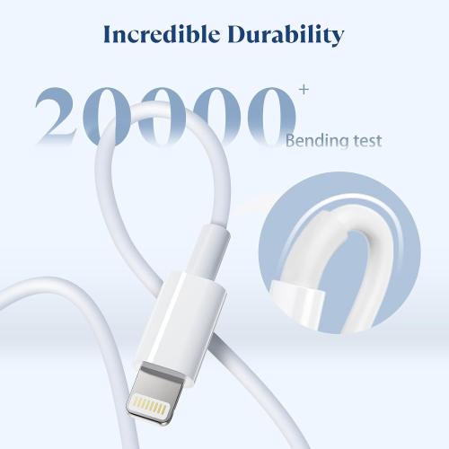 Ximytec iPhone 14 13 12 11 Charger Fast Charging [MFi-Certified] 2Pack 20W Type-C Fast Charger Blocks with 6FT USB C to Lightning Cables Compatible with iPhone 14/13/ 12/11/ XS/XR/X/ 8 /iPad (White)** missing one cord**