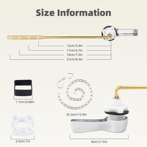 iFealClear Universal Metal Toilet Handle Replacement Kit, Front Mount Toilet Flush Handle Replacement Compatible with Kohler, American Standard, TOTO, Mansfield, Solid Brass, Chrome
