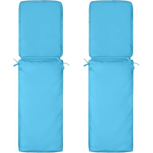 2 Pcs Outdoor Chaise Lounge Cushion Covers,  Chair Cushion Replacement Cover, Waterproof Chaise Cushion No-Slip Cover with Zipper Ties (Not Includes Cushion)