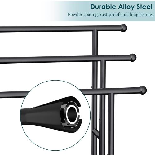 Kayfia 40'' Freestanding 3 Tier Alloy Steel Towel Rack with Storage Basket