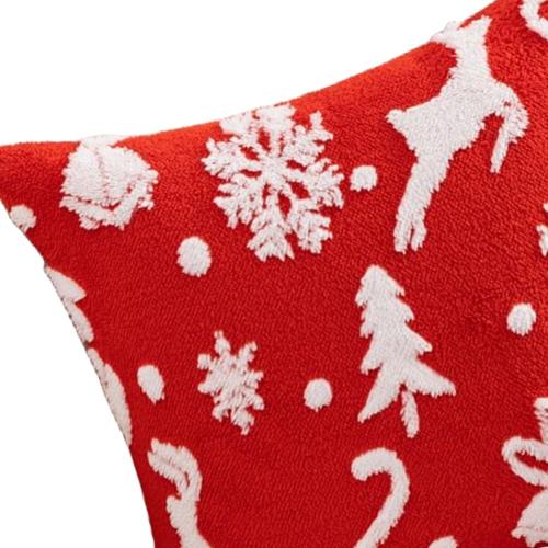 Christmas Winter Holiday Pillowcase Soft Decorative Cushion Cover Festival Pillow Case Jacquard Cushion Case for Sofa Decoration