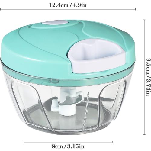 Cambom Manual Food Chopper Vegetable Cutter, Hand String Vegetable Chopper Onions Cutter for Vegetable Fruits Nuts BPA Free Food Safe Material, 550ml Clear