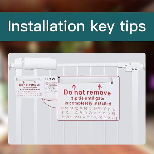 Extra Wide Baby Gate Tension Indoor Safety Gates White Metal Large Pressure Mounted Pet Gate Walk Through Long Safety Dog Gate for The House Doorways Stairs (66.93-71.65/170-182CM, White)