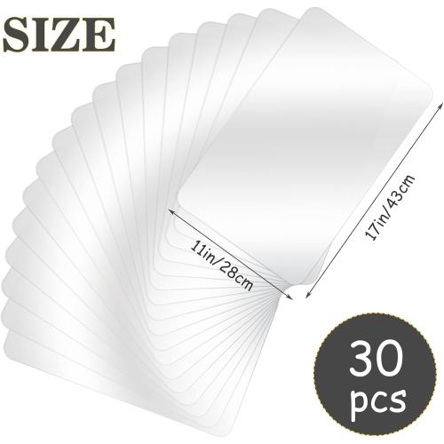 Tecmisse  Plastic Placemat Heat Resistant Washable Table Mats, Clear Placemats for Table, Dining, Kitchen, Crafting and Shelf Liner, 17 x 11 Inch