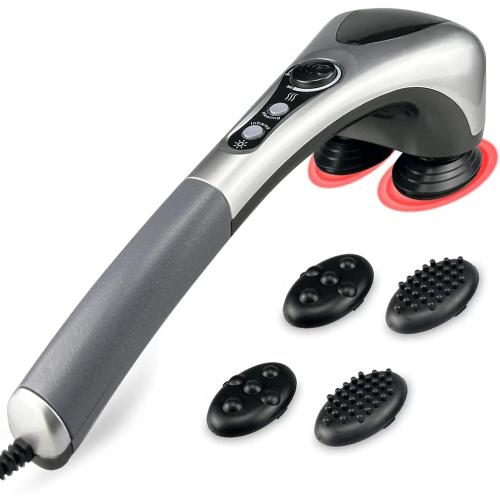 Electric Dual Head Heavy Hammer Massager, Handheld Neck and Back Massage, Heatable, for Deep Tissue Pain Relief, Restore Muscles in The Back, Shoulders, Legs, and Whole Body.
