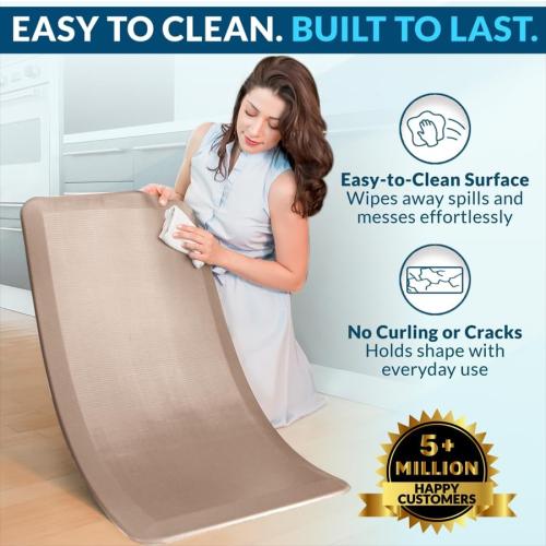ComfiLife Anti Fatigue Floor Mat – 3/4 Inch Thick Kitchen Mats for Floor, Standing Desk Mat, Kitchen Rug – Comfort at Home, Office – Durable – Stain Resistant – Non-Slip Bottom (20 x 32, Rose Gold) ‼️used‼️
