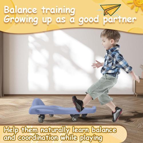 Floor Scooter Board with Elevated Handles, 5 Non-Marring Wheels Anti Roll away, 20L x 17W, Easy Connection, Kids Sports Activities