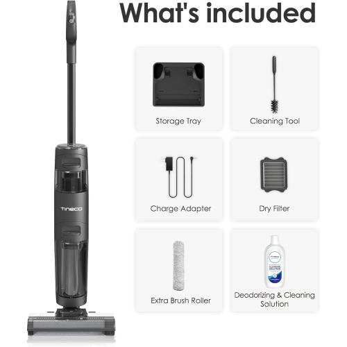 Tineco Floor ONE S3 Breeze Cordless Hardwood Floors Cleaner, Lightweight Wet Dry Vacuum Cleaners for Multi-Surface Cleaning with Smart Control System