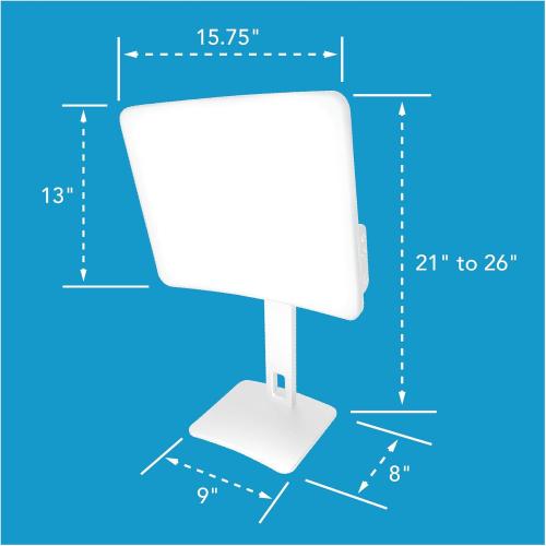 Carex Day-Light Elite Bright Sunlight Therapy Lamp, 10000 LUX Therapy Lamp at 12 Inches, LED Bright White Light with Adjustable Height and Brightness Levels for Mood, White