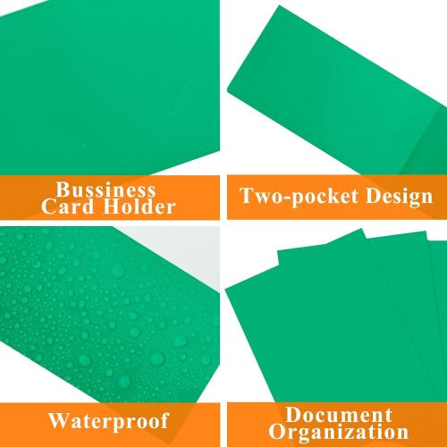 25Pcs Green Folders with Pockets,2 Pocket Folders Bulk,Holds 100 Sheets (50 per Pocket),Assorted Colors,Office Or School