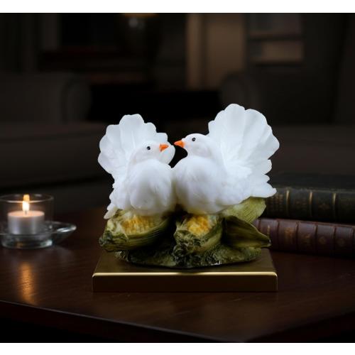 Color White eSplanade Love Birds Showpiece | Bird Statue Romantic Couple Gift Decorative Showpieces Items (White)