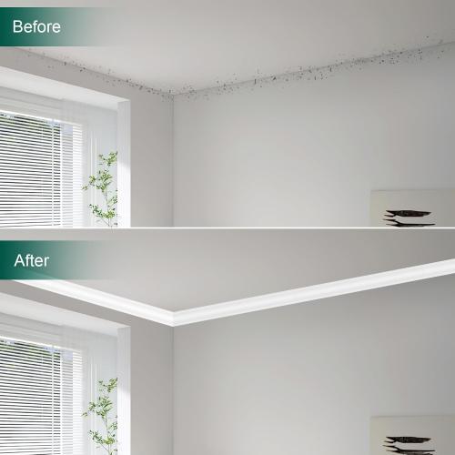 Ceiling Crown Molding Trim 10-Pack 46.9Ft in Total Length, with Base Decorative Ceiling Molding Bars -Install with Glue or Screws, White (Adhesive not Included)