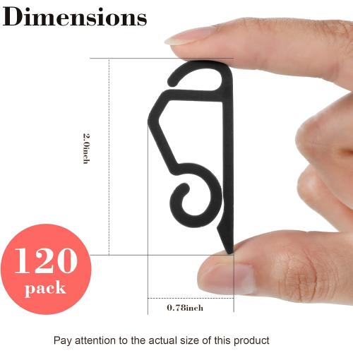 Marsui 120 Pieces Christmas Light Clips Outdoor Gutter Hooks Plastic Seasonal Weatherproof Clips Holiday Fence Hooks for Christmas Roof Tree Outside Hanging String Lights(Black)