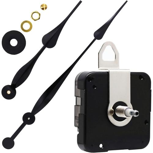 12 Hand Black Youngtown High Torque Long Shaft Clock Movement Mechanism with 12 Inch Long Spade Hands