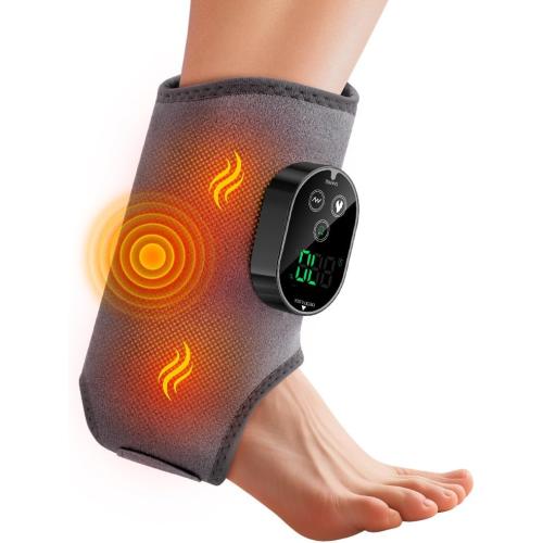 Foot and Ankle Massager for Pain Relief, Ankle Heating Pad Foot Renew Triple Method Massager Rechargeable Cordless Design with 6 Heating 3 Massage Modes & Timer