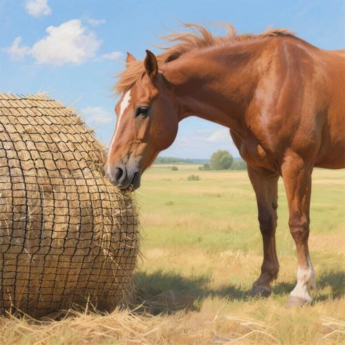 Round Bale Hay Net 4x4ft Large Round Bale Hay Nets for Horses Heavy Duty Slow Feed Hay Net Black Knotless Design for Horse, Cattle, Goat (4x4ft)