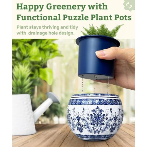 PieceRelax Puzzle Planter and Flower Decoration Building Set - Singing Birds and Flowers with Lotus (3D Puzzle Planter with Flower Building Decoration Set) [K1104 KZ1027]