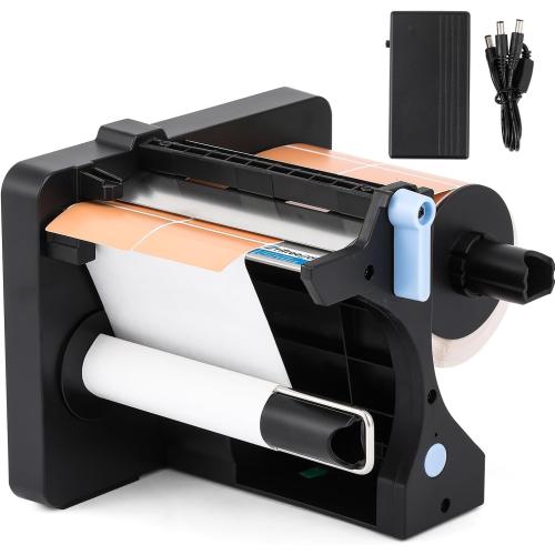 Automatic Label Dispenser, 2.98lb Portable Electric Label Dispenser for 20-130mm Labels, 3 Speed Adjustable with Dual Senser for Shipping/Document/Reminding Labels (with a Battery)