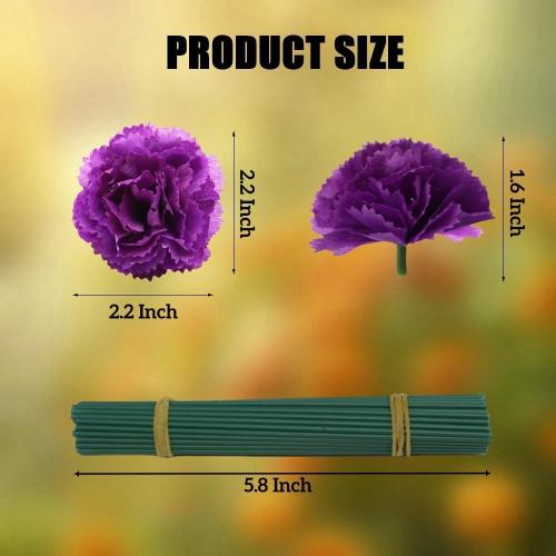 2Pack Artificial Marigold Flowers with Stems, 120Pcs Purple Flowers Silk Flower Marigolds for Day of The Dead Decoration, Diwali Decor, Ofrenda Decor, Marigold Garland Decor (120Purple)