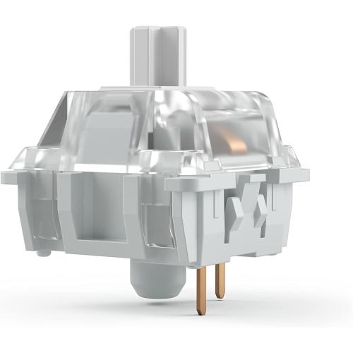 Gateron Clear Mechanical Keyboard Switches (120 Pack) - Ultra-Light Linear for Rapid Typing & Gaming - 35g Actuation Force