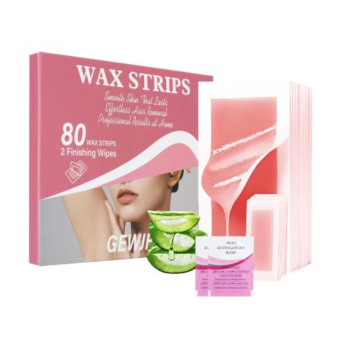 Wax Strips for Hair Removal, Waxing Kit for Women, Wax Strips Pink | Facial Hair Removal, Sensitive Skin Hair Removal Friendly, Multi-Use on Face, Bikini Area, Long-Lasting Smoothness