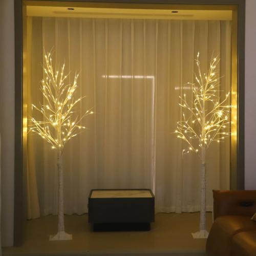 Lighted Tree,2 Pack 6 Ft 240 Led Warm White Birch Tree Light Detachable Tree Light Fairy Light Spirit Tree Fall Decor for Home Twinkling Tree Party Bedroom Wedding Thanksgiving Christmas Decorations
