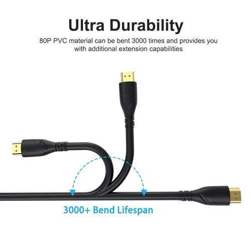 8K HDMI Cable 6.6ft, 48Gbps Ultra High Speed HDMI 2.1 Cord,Gold Plated Connectors, Supports 8K@60Hz&4K@120Hz,eARC, HDR, 3D,Compatible with PS5, Xbox Series X/S, Soundbar, 4K TV, Blu-Ray Player