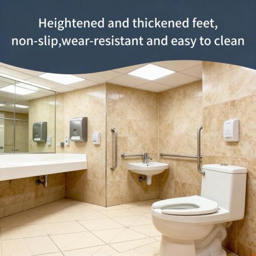 Commercial Open Front Toilet Seat Elongated, Heavy Duty Public Restroom Toilet Seat, Durable PP Plastic, Easy Install Replacement for School, Hospital, Hotel & Church, White