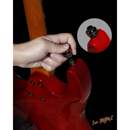 Leo Jaymz Electric Guitar Hurricane Deluxe Series, Mahogany Body, Roasted Maple Neck, Rosewood Fretboard, Locking Tuners, Rounded Frets, Case(Red Deluxe)