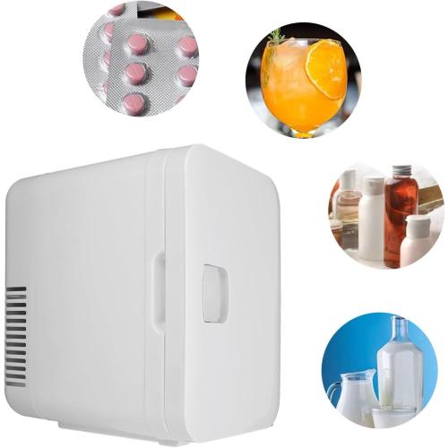 Mini Portable Fridge,6L Capacity,Portable Compact Refrigerator, Small Skin Care Fridge,for Skincare Beverage Food Medication Drink,for Home Office Car