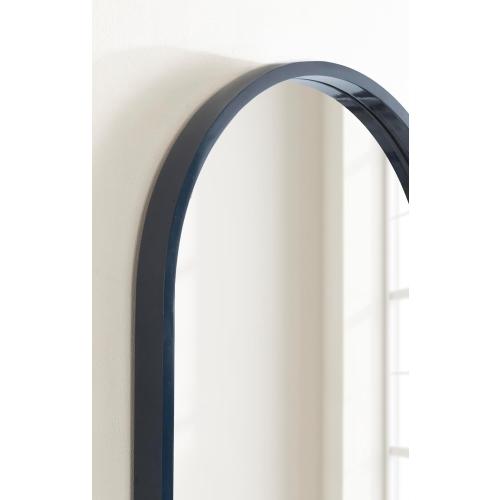 Kate and Laurel Travis Modern Arched Wall Mirror, 20 x 30, Navy Blue, Decorative Arch Bathroom Mirror for Over Sink or for Use as Living Room Wall Decor Accent