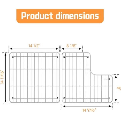 29.12x14.7 Stainless Steel Sink Rack for Kohler K-6488/K-6639-ST Whitehaven | 6489 Bottom Basin Racks, Includes Right & Left, Farmhouse Sink Protectors, Compatible with K-6639-ST, Rust Resistant