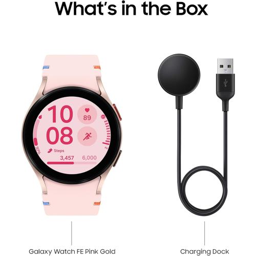 Samsung Galaxy Watch FE 40mm Bluetooth AI Smartwatch w/Fitness Tracking, BIA Sensor, Personalized HR Zones, Heart Rate Tracker, Sleep Monitor, 2024, Pink Gold [US Version, 1Yr Manufacturer Warranty]