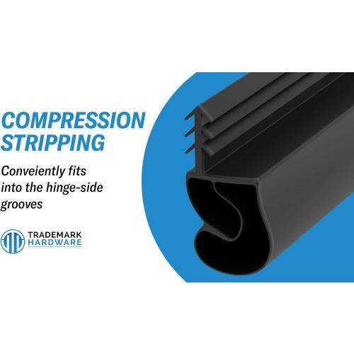 TMH Magnetic Weather Stripping Door Seal for Metal Doors - Kerf Door Seal Kit, 36 x 84 - Black Weather Stripping for Doors.