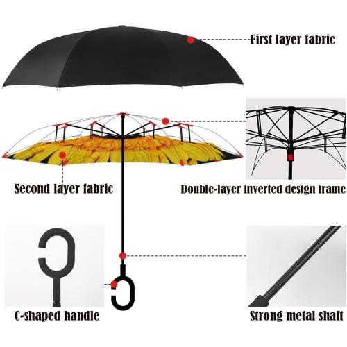 Inverted Umbrella, Windproof Reverse Umbrellas for Rain with Reversible Inside-Out Design Large Upside Down Umbrella for Women & Men with C-shaped Handle (Universe)