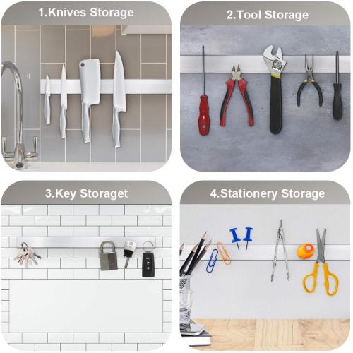 Ninonly 20 Inch Magnetic Knife Strip, Premium Stainless Steel Wall Mounted Kitchen Knives Bar,Space-Saving Powerful No Drilling Magnetic Knife Rack for Home Kitchen Utensil Holder & Tool Holder