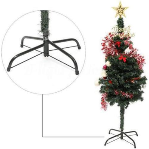 Christmas Tree Bracket Iron,Christmas Holiday Metal Bracket Rubber Pad with Thumb Screw(40cm Green).